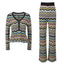 Wave Knit Top and Straight Leg Pants Set