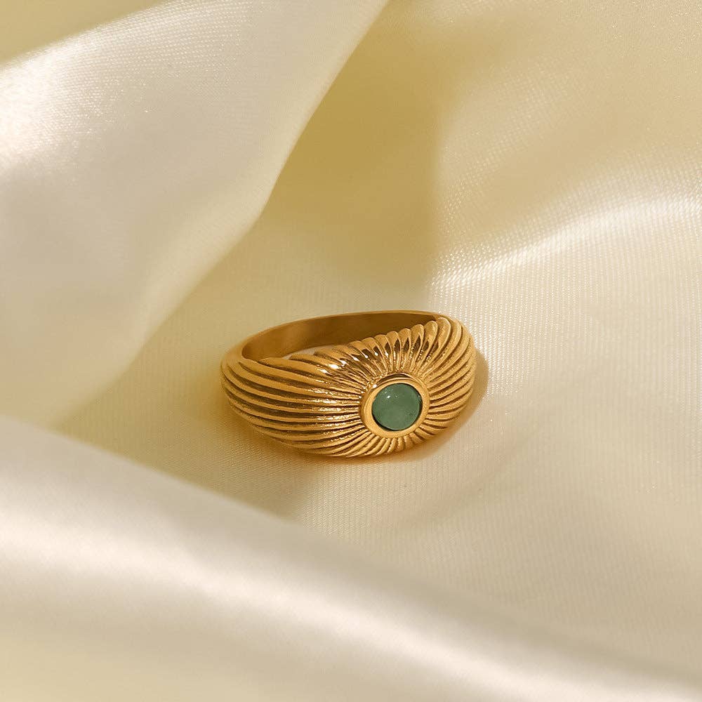 Punk Green Gemstone Ring