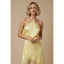 Satin Lace Halter Jumpsuit Yellow