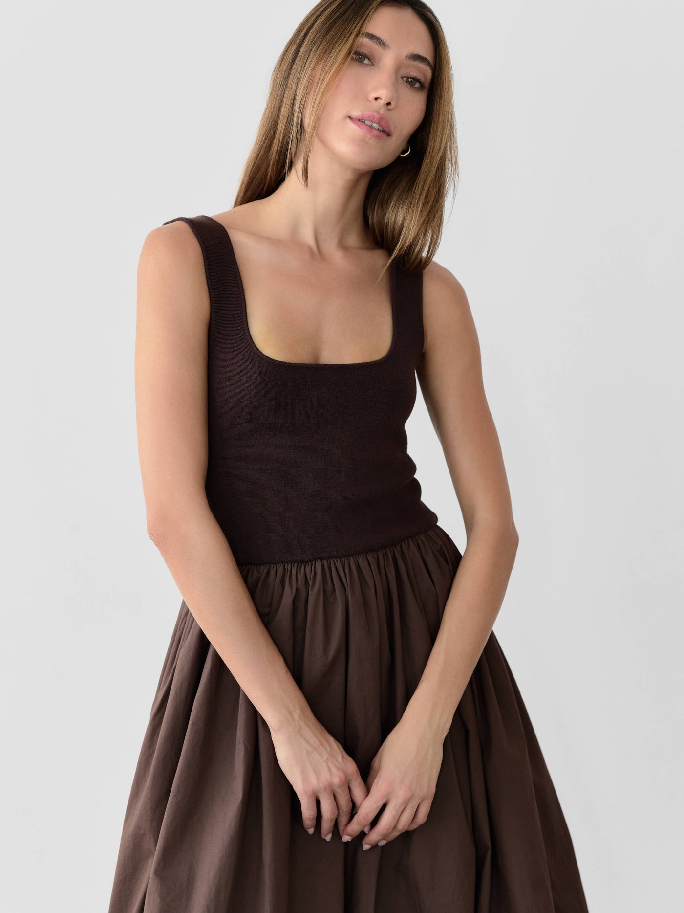 The Bella Bubble Dress Brown