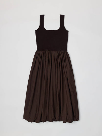 The Bella Bubble Dress Brown