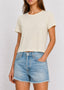 Cotton Modal Slub Crew Tee Ivory