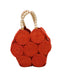 Romy Disc Raffia Straw Handbag with Wooden Bead Handles