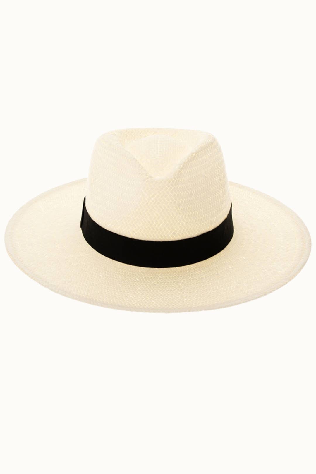 Handwoven Ivory Toyo Straw Panama Hat, Adjustable
