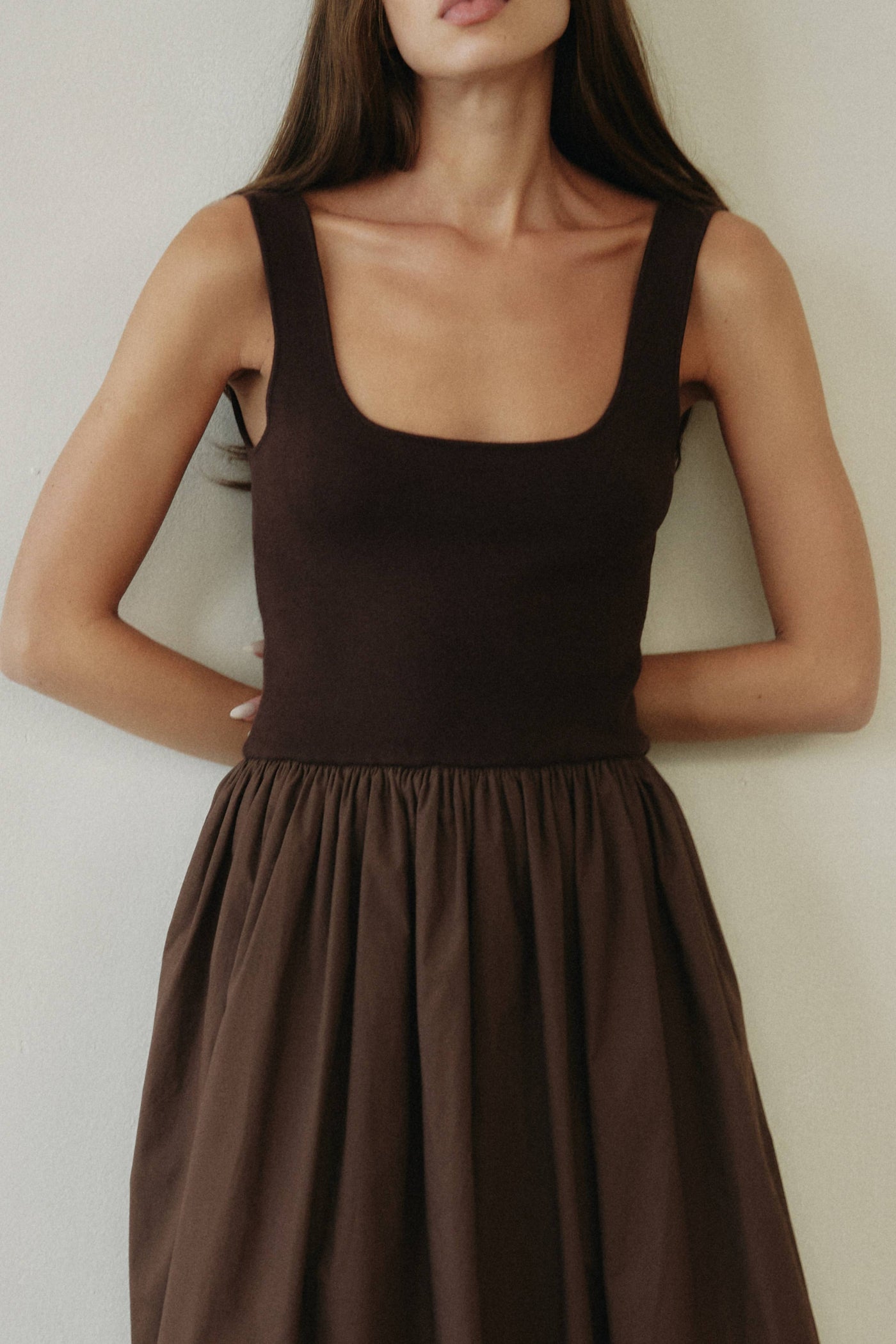 The Bella Bubble Dress Brown