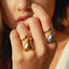 Chunky Wrap Around Heart Ring: Gold