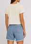 Cotton Modal Slub Crew Tee Ivory