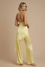 Satin Lace Halter Jumpsuit Yellow