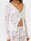 Long Sleeve Cover-Up Top Off White