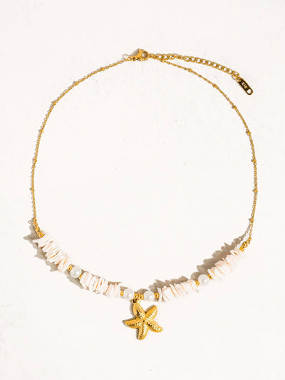 Thelma 18K Gold Non-Tarnish Shell Star Necklace