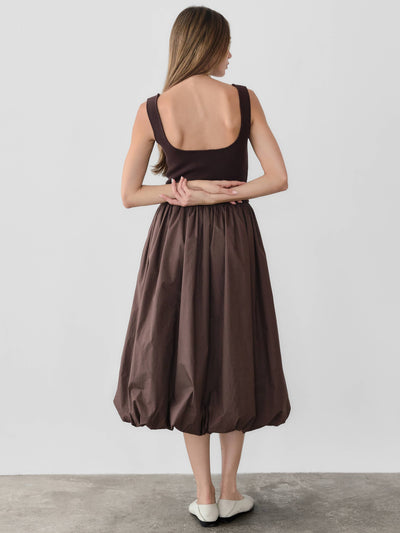 The Bella Bubble Dress Brown