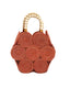 Romy Disc Raffia Straw Handbag with Wooden Bead Handles