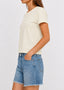 Cotton Modal Slub Crew Tee Ivory