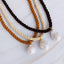 Satin Rope Pearl Necklace Black