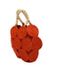 Romy Disc Raffia Straw Handbag with Wooden Bead Handles