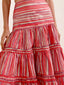 Elaina Skirt Crimson Stripe