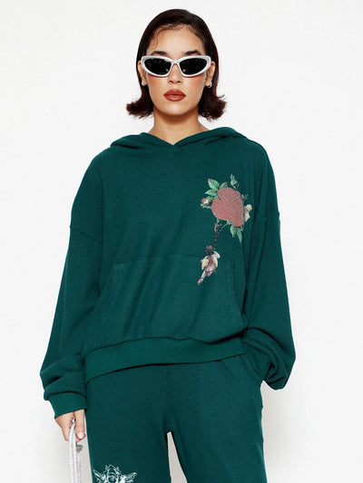 Rising Angels Hoodie Forest Green