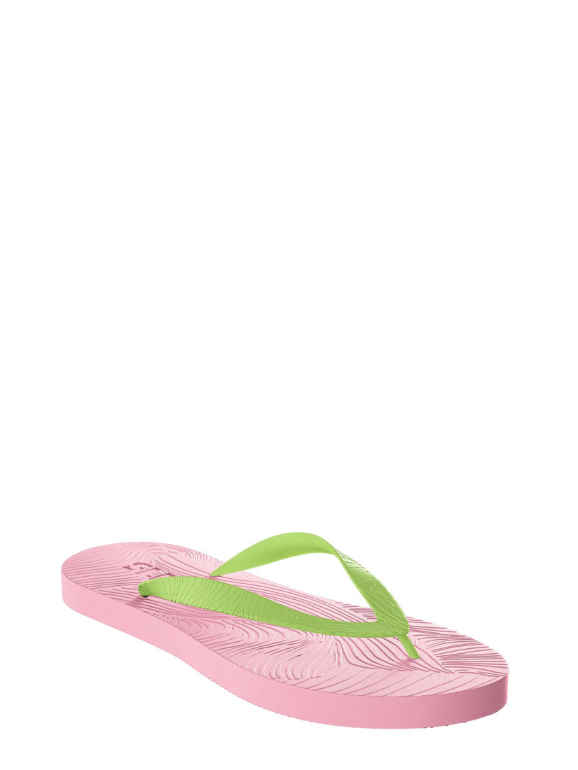 Slim Wide Strap Sandal Pink Green