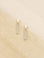 Single File Sparkle Plated Earrings Gold