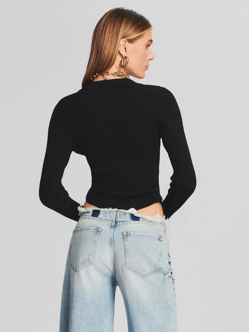 Nala Rib Knit Bodysuit Black