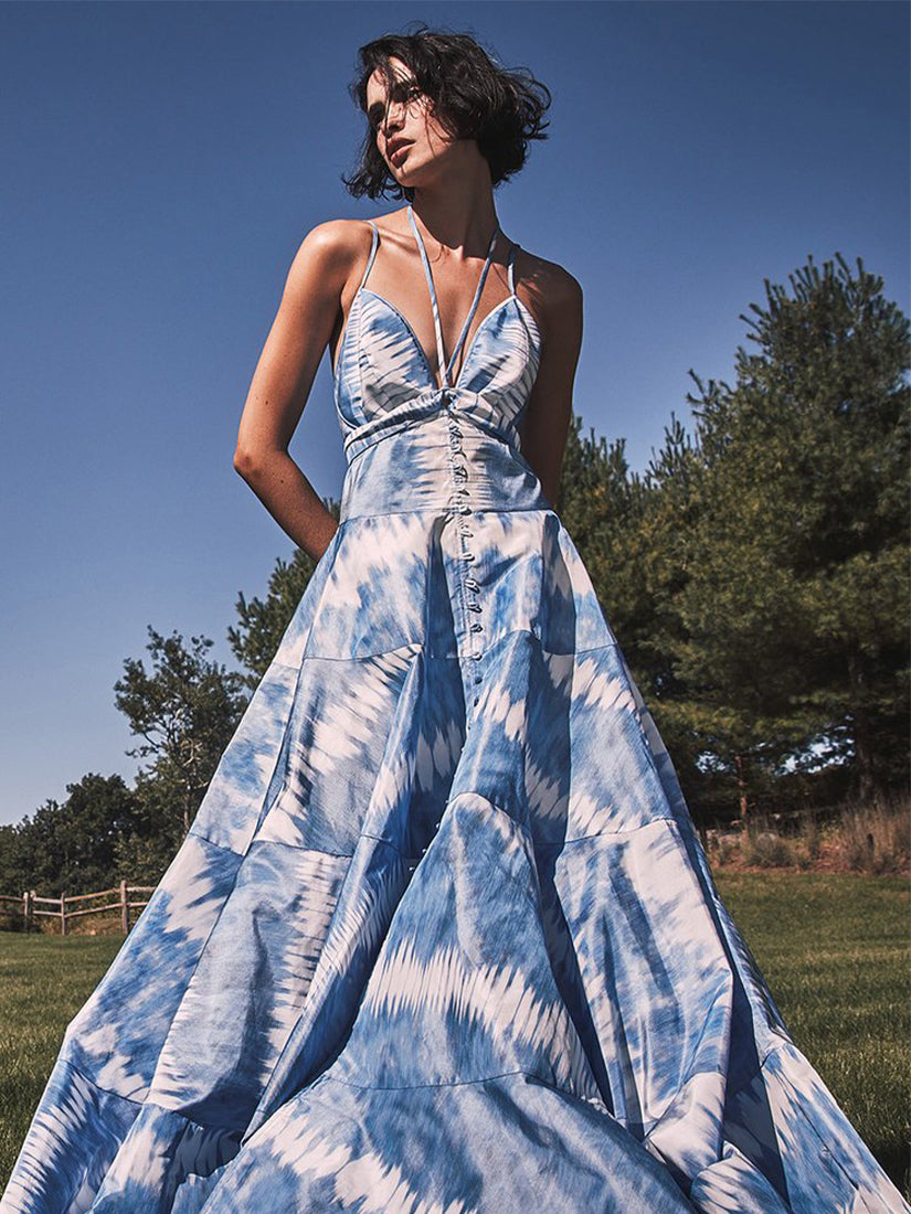 Lidia Dress Azure Glaze