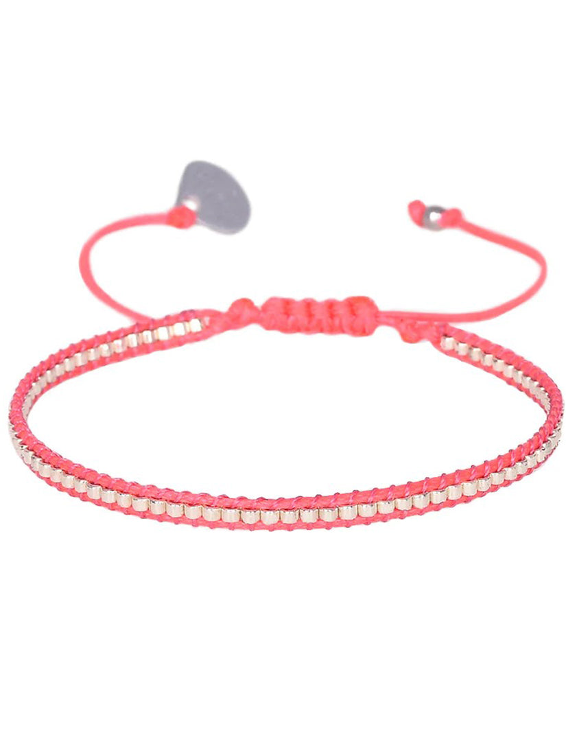 Neon Row Bracelet Silver Pink