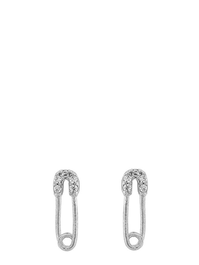 Simple Pin Stud Earrings Silver