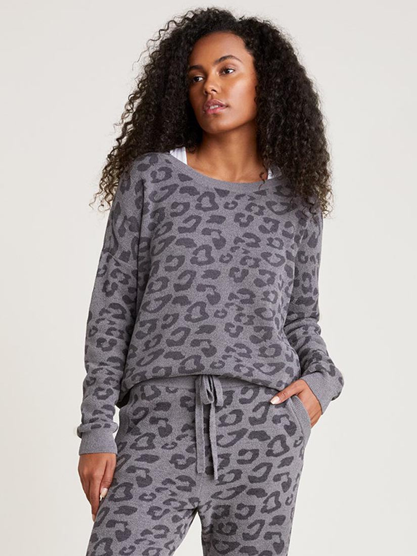 CozyChic Ultra Lite Slouchy Barefoot in the Wild Pullover Graphite Carbon